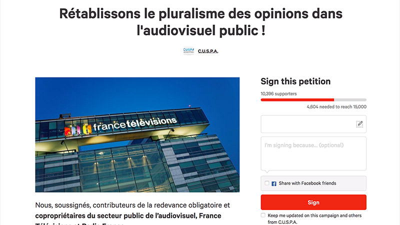 La pétition du Collectif des usagers des médias financés par la redevance connaît un vif succès
