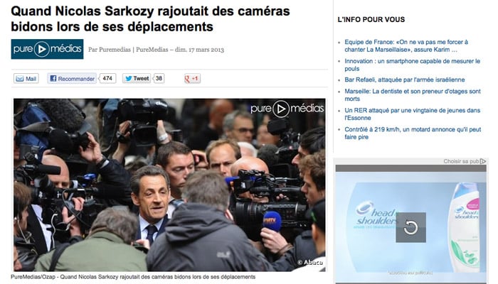 Médias : Sarkozy et ses caméras bidon