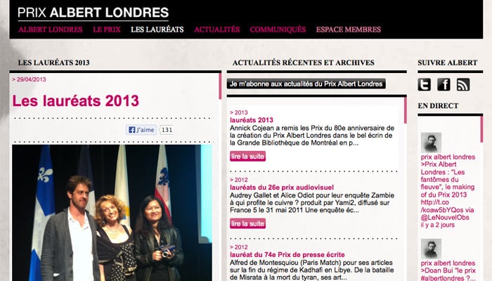 Deux français remportent le prix Albert Londres