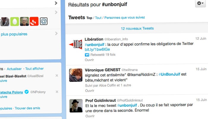 Twitter débouté dans l’affaire du hashtag #unbonjuif