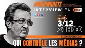 Ce soir à 21h, Claude Chollet, président de l'Ojim, sera interviewé par Gregory Roose sur "Reconquête"