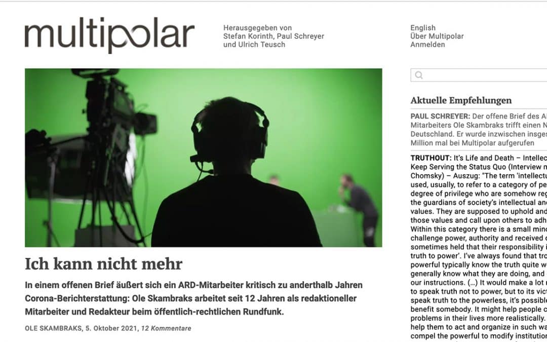 Allemagne : “Je ne peux plus”, lettre ouverte d’Ole Skambraks