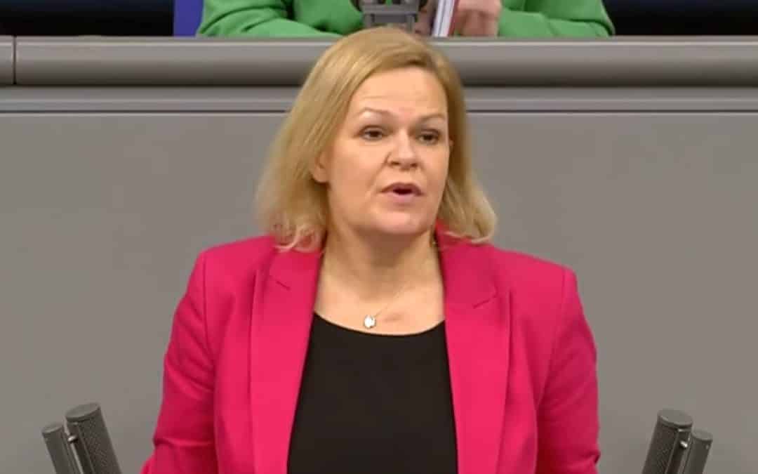 En Allemagne : Nancy Faeser, ministre de l’Intérieur et antifa (1/2)