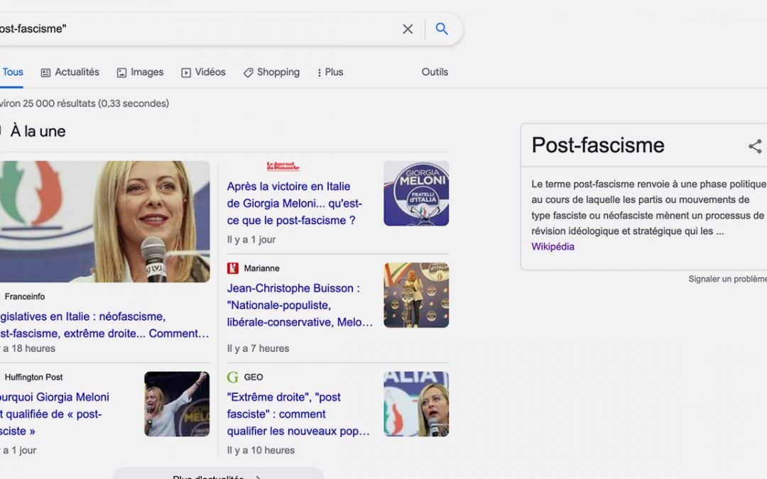 Élections législatives en Italie : l’AFP et la victoire du « post-fascisme »