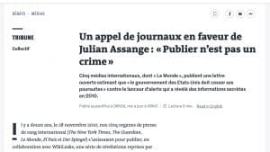 Un appel de cinq journaux en faveur de Julian Assange