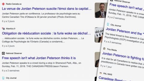Rééducation forcée aux médias sociaux pour Jordan Peterson, psychologue clinicien au Canada