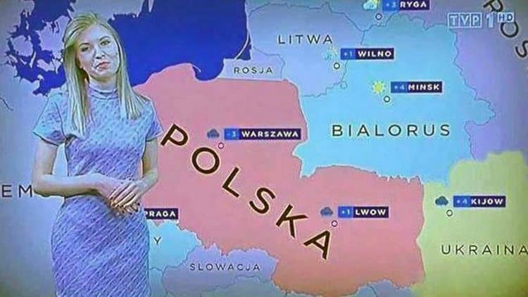 Propagande russe : la carte météo polonaise empiétant sur l’Ukraine