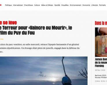 Sur les médias et le film Vaincre ou mourir du Puy du Fou