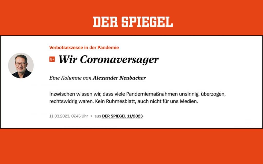 Covid : Der Spiegel fait son mea&nbsp;culpa