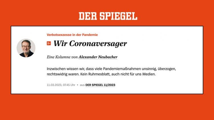 Covid : Der Spiegel fait son mea culpa