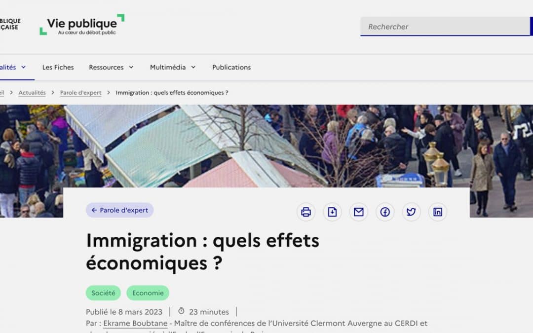 Les effets économiques de l’immigration : le point de vue monolithique du site gouvernemental Vie publique