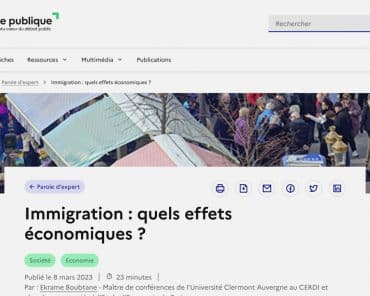Les effets économiques de l’immigration : le point de vue monolithique du site gouvernemental Vie publique